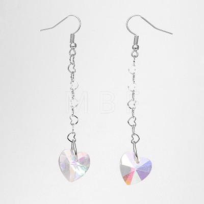 Heart Glass Dangle Earrings EJEW-JE01738-02-1
