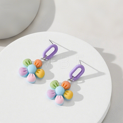 Acrylic Stud Dangle Earrings WG8B58E-01-1