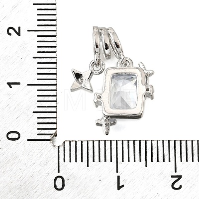 Brass Micro Pave Cubic Zirconia Pendants KK-V008-28P-1