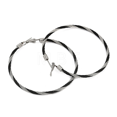 304 Stainless Steel Ring Hoop Earrings for Women EJEW-M023-08D-1