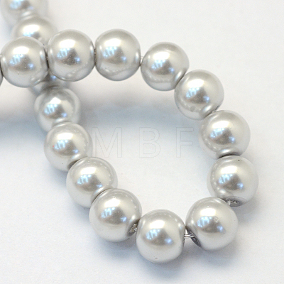 Baking Painted Pearlized Glass Pearl Round Bead Strands HY-Q003-12mm-62-1