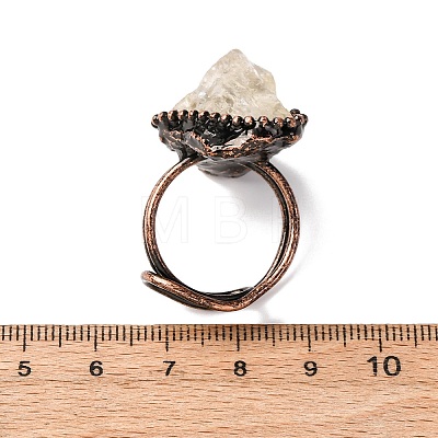 Irregular Oval Natural Citrine Adjustable Rings RJEW-M157-09R-1