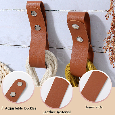 4Pcs 2 Styles Imitation Leather Belt Bullwhip Holder AJEW-GF0014-45-1