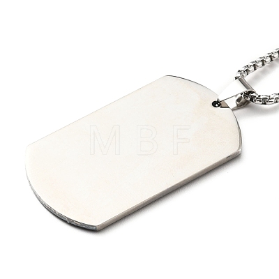 201 Stainless Steel Rectangle with Constellations Pendant Necklace for Women NJEW-G015-01I-1