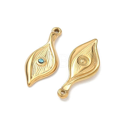 304 Stainless Steel Rhinestone Pendants STAS-L308-10G-1