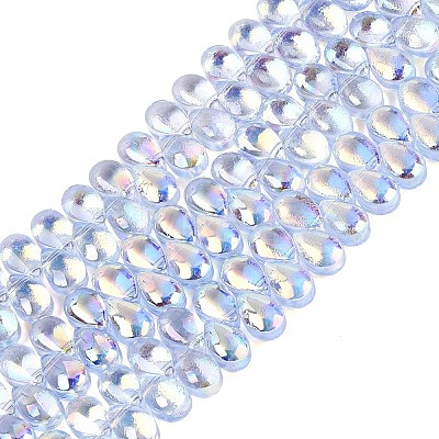 Electroplate Transparent Glass Beads Strands EGLA-N057-01A-01-1