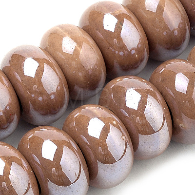 Glazed Porcelain Rondelle Beads X-PORC-Q219-13x9-F12-1