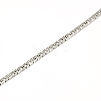 Non-Tarnish 304 Stainless Steel Curb Chain Necklace Making X-STAS-A028-N108P-1