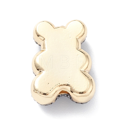 Brass Micro Pave Cubic Zirconia Beads ZIRC-C004-03G-1