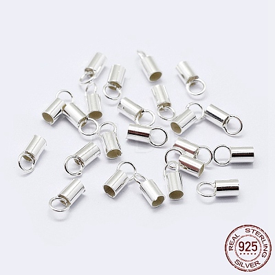 925 Sterling Silver Cord Ends STER-F036-21S-1.5mm-1