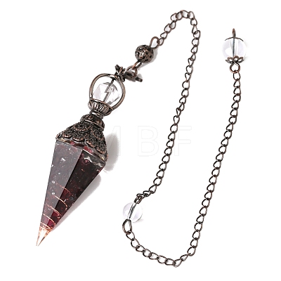 Natural Garnet Hexagonal Pointed Dowsing Pendulums PW-WG44BA6-09-1