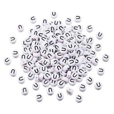 Yilisi 500Pcs Acrylic Horizontal Hole Letter Beads OACR-YS0001-03U-1