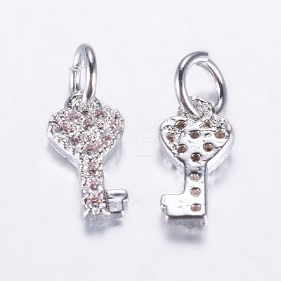 Long-Lasting Plated Brass Micro Pave Cubic Zirconia Charms ZIRC-F069-48P-1