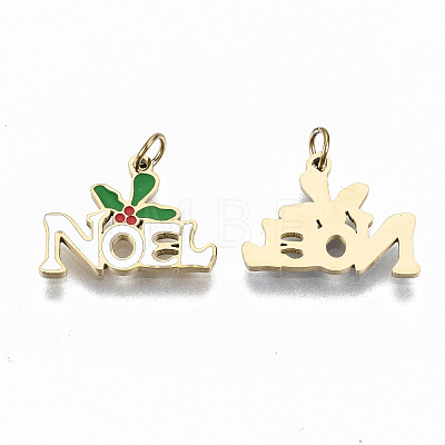 316 Surgical Stainless Steel Enamel Charms STAS-S116-003G-1