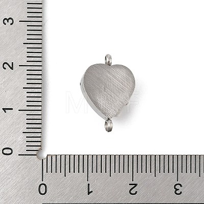 Natural Mixed Gemstone Chip 304 Stainless Steel Heart Connector Charms KK-P300-31P-1