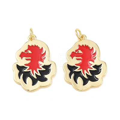 Brass Enamel Pendants KK-B167-10G-1