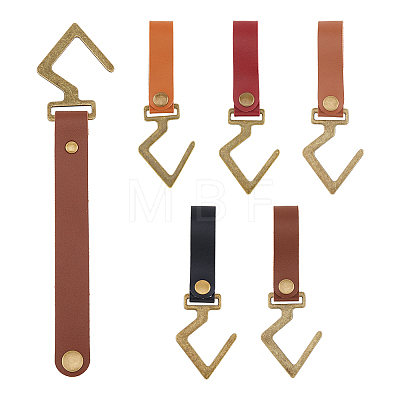 5Pcs 5 Colors Dark Color Series PU Leather S Hooks FIND-FH0007-20A-1