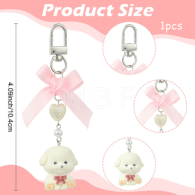 ABS Imitation Pearl & Resin Pendant Decorations HJEW-YW00332-1