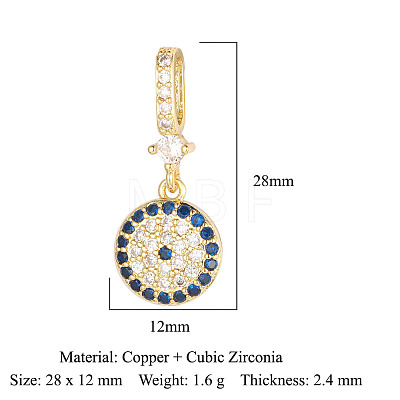 Brass Micro Pave Cubic Zirconia Pendants ZIRC-OY001-33-G-1