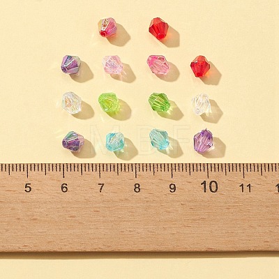 700Pcs 14 Style Bicone AB Color Plated Eco-Friendly Transparent Acrylic Beads TACR-FS0001-32-1