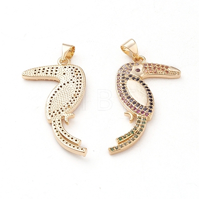 Brass Micro Pave Cubic Zirconia Pendants ZIRC-L093-35G-1