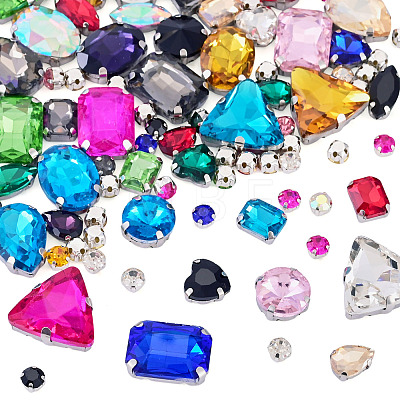 100Pcs Glass Sew on Rhinestones GLAA-TA0004-45-1