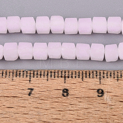 Frosted Imitation Jade Glass Beads Strands GLAA-N072-01A-C02-1