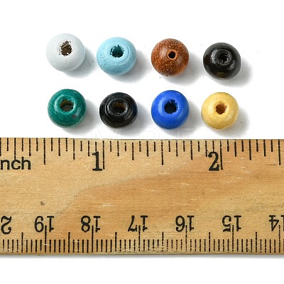 160Pcs 8 Styles Natural Wood Beads WOOD-FS0001-18-1
