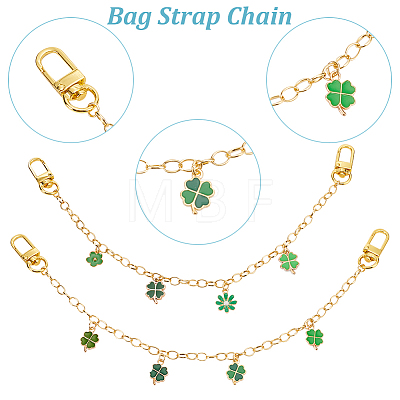 WADORN 2Pcs 2 Style Saint Patrick's Day Brass Decorative Cable Chains FIND-WR0006-99-1