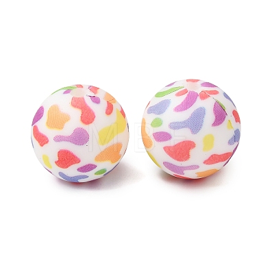 Food Grade Eco-Friendly Printed Silicone Beads SIL-A013-01A-11-1