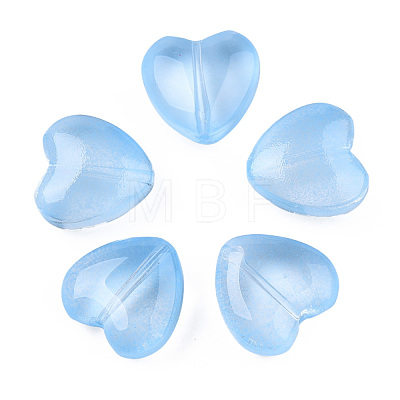 Transparent Spray Painted Glass Beads GLAA-N035-030-C03-1