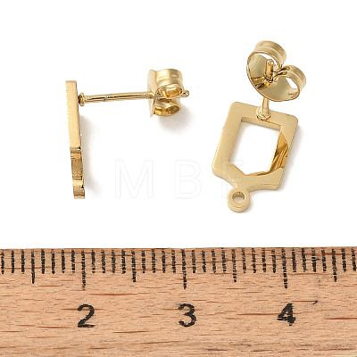 Ion Plating(IP) 304 Stainless Steel Studs Earring Findings STAS-I206-45G-1