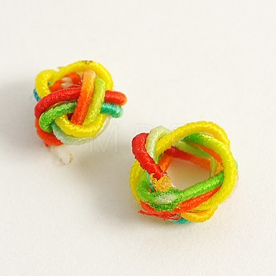 Handmade Nylon Cord Woven Elastic Beads X-WOVE-D005-M-1