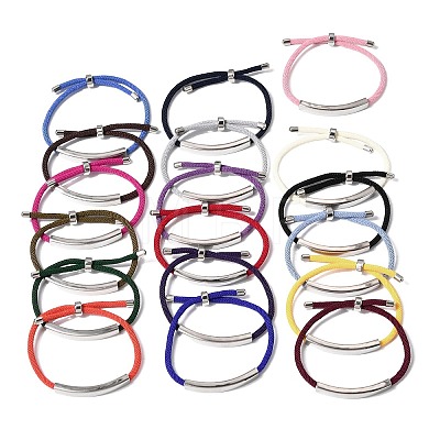 Round Nylon Milan Cord Slider Bracelet Making BJEW-L722-01P-1