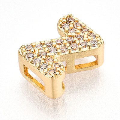 Brass Micro Pave Cubic Zirconia Charms KK-N254-217G-Z-1