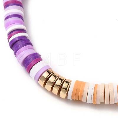 Polymer Clay Heishi Beads Stretch Bracelets BJEW-JB05740-1