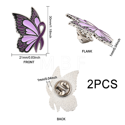 Butterfly with Ribbon Shape Enamel Pin JEWB-WH0023-45-1