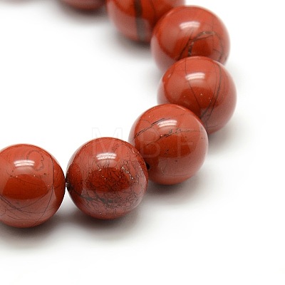 Round Natural Red Jasper Beads Strands G-P062-15-1