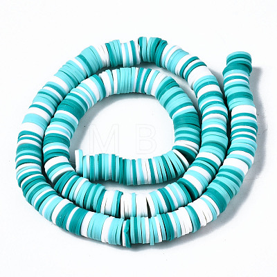 Handmade Polymer Clay Beads Strands CLAY-R089-8mm-085-1