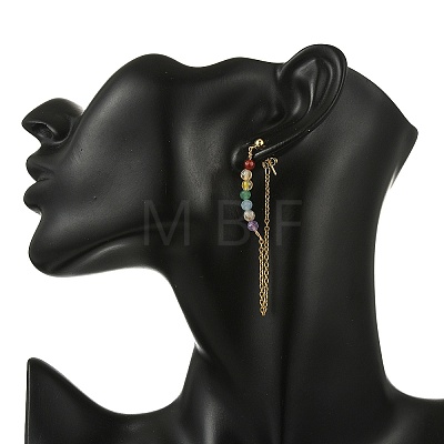 Natural Gemstone Stud Earrings EJEW-JE07286-1
