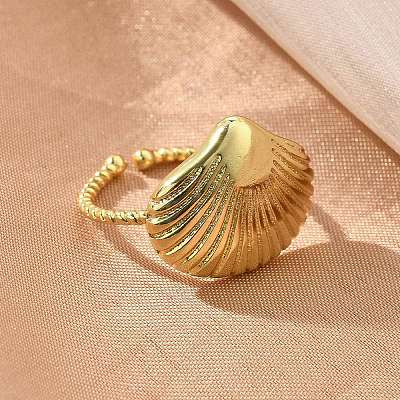 Brass Cuff Rings for Women RJEW-C123-08D-G-1