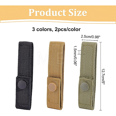 6Pcs 3 Colors Nylon Tactical Molle Straps DIY-BC0009-29-1