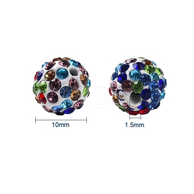 20Pcs Pave Disco Ball Beads RB-YW0001-01-1