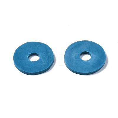 Flat Round Eco-Friendly Handmade Polymer Clay Beads CLAY-R067-12mm-44-1