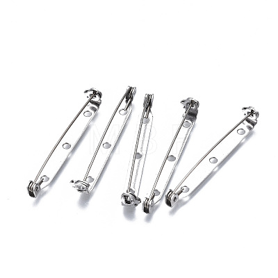 Tarnish Resistant 201 Stainless Steel Brooch Pin Back Safety Catch Bar Pins STAS-S117-022F-1