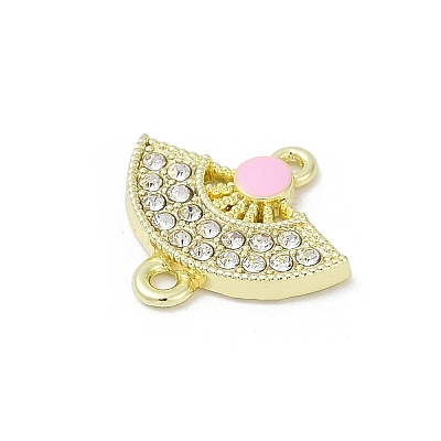 Alloy Rhinestone Fan Connector Charms PALLOY-R151-31G-01-1