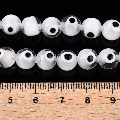 Handmade Evil Eye Lampwork Beads Strands LAMP-N024-32B-1