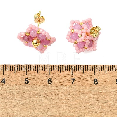 Natural Malaysia Jade Stud Earrings EJEW-MZ00742-01-1