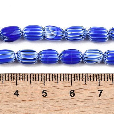 Handmade Millefiori Glass Oval Beads Strands LK-Z001-02A-01-1