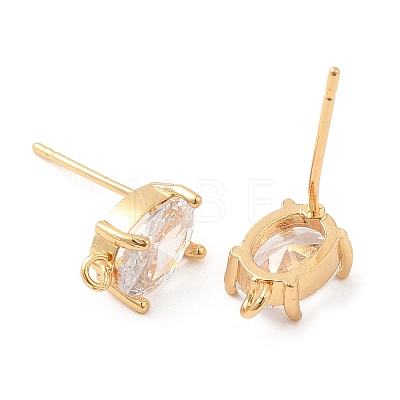 Brass Stud Earring Findings KK-F860-81G-1